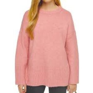 Women's Topshop Supersoft Deep Hem Crewneck Pink Sweater- XS